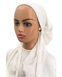 Ahead White Broderie Eyelet Timeless Fit Pre-Tied Bandanna