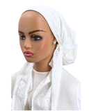 Ahead White Broderie Eyelet Classic Fit Pre-Tied Bandanna
