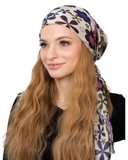 Tie Ur Knot Neutral Bloom Adjustable Pre-Tied Bandanna with Full Grip