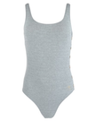 Manteau Aqua MA-1013 Heather Grey Ribbed Bathing Suit myselflingerie.com