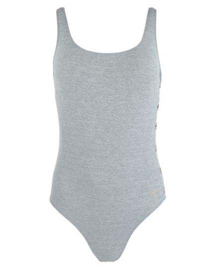 Manteau Aqua MA-1013 Heather Grey Ribbed Bathing Suit myselflingerie.com