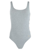 Manteau Aqua MA-1013 Heather Grey Ribbed Bathing Suit myselflingerie.com