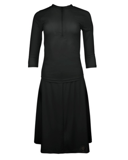 Manteau Aqua MA-1017 Black Swim Top & Maxi Skirt Set myselflingerie.com