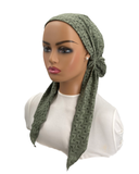 Ahead Olive Green Retro Wave Classic Fit Pre-Tied Bandanna