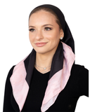 Black with Pink Toile Border Square Scarf