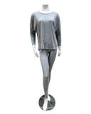 3049-R Heather Grey Round Neck Modal Pajamas Set