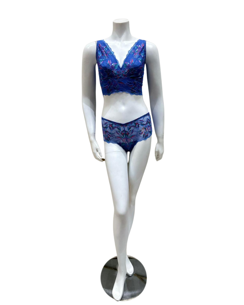 Cosabella PARAD1303+0771 Portofino Blue Paradiso Curvy Bralette Set myselflingerie.com