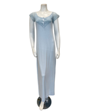 4213 Light Blue Lace Cap Sleeve Modal Nightgown