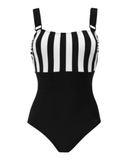 Pour Moi Black/White Colourblock Control Soft Cups Swimsuit