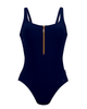 Rose Faia 7742 Dark Blue Elouise Front Zip Soft Cups Swimsuit myselflingerie.com