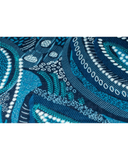 SP283BL Blue Abstract Paisley Pre-Tied Open Back Bandanna