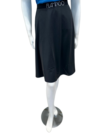 Flamingo 24FL402T-BK Black Flairy Swim Skirt Tall Length myselflingerie.com