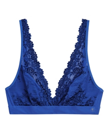 Wacoal 852191 Beaucoup Blue/Bellwether Embrace Lace Wire Free Bralette myselflingerie.com