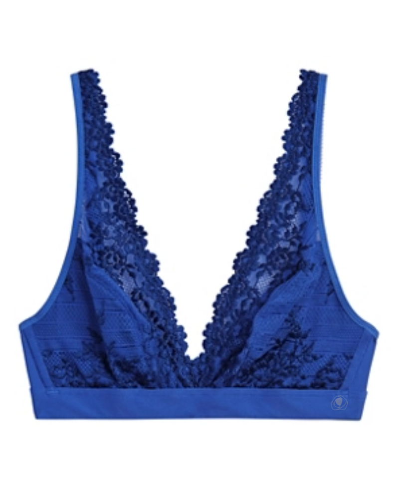 Wacoal 852191 Beaucoup Blue/Bellwether Embrace Lace Wire Free Bralette myselflingerie.com