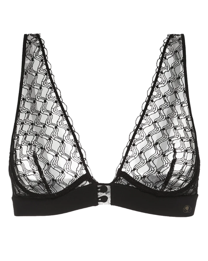 1D5350 Black Rose Triangle Underwire Bralette
