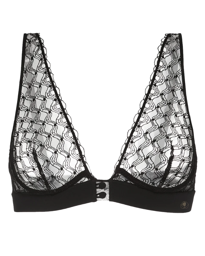1D5350 Black Rose Triangle Underwire Bralette