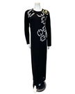 Furstenberg Black Metallic Geos Pull On Modal Nightgown myselflingerie.com