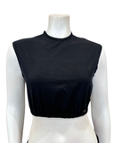 Liliana Black Rayon Crop Sleeveless Shell