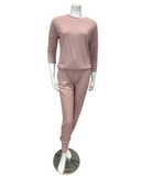 Oh! Zuza OZ214PJM Powder Rose Ribbed Modal Pajamas Set myselflingerie.com