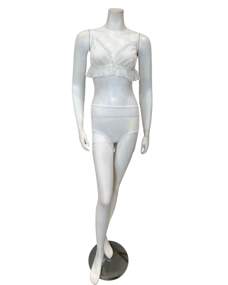 Oh! Zuza OZ330+2066 Ivory Dotted Sheer Lace Bralette Set myselflingerie.com