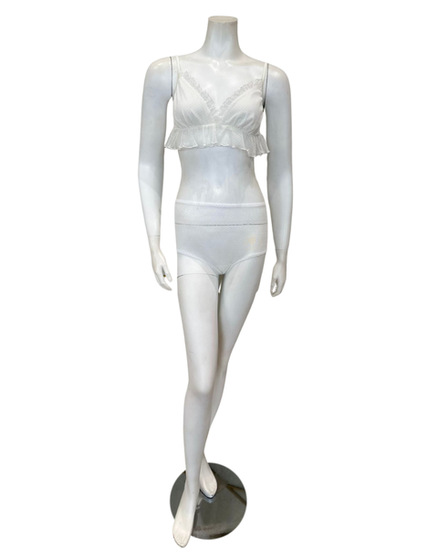 Oh! Zuza OZ330+2066 Ivory Dotted Sheer Lace Bralette Set myselflingerie.com