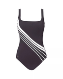 24SE173U Black/White Simple Elegance Square Neck Swimsuit