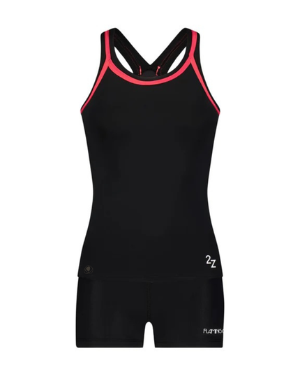 Flamingo 2ZCL Black Coral Trim 2 Piece Teen's Bathing Suit Tank with Shorts myselflingerie.com
