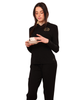 Angelice C-7143 Black Emblem Ribbed V Neck Modal Pajamas Set myselflingerie.com