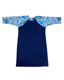 Undercover Waterwear S24-LD-BL Tropical Print Sleeve Navy Swim Dress myselflingerie.com