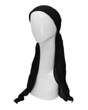 PR21 Black Wrinkle Rayon Pre-Tied Bandanna with Small Full Grip