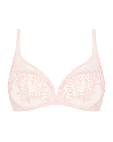 Simone Perele 15C319 Pink Nude Saga Sheer Plunge Underwire Bra myselflingerie.com