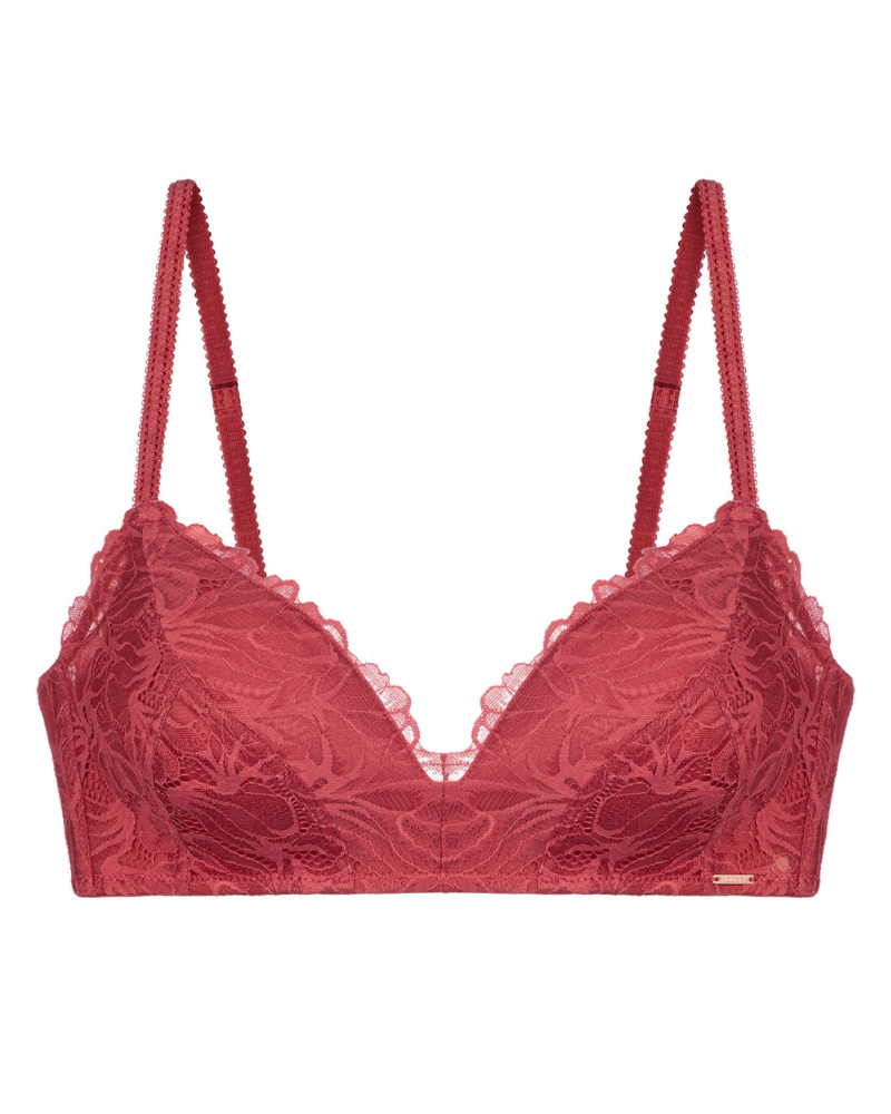 FXWL0005 Red Raelynn Lace Molded Wire Free Bra