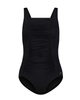 Flamingo 23FLW01-BK Black Shirred Soft Cups Swimsuit myselflingerie.com