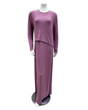 C-6522 Lavender Logo Ribbed Modal Nursing Nightgown