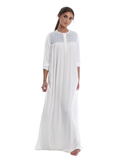 Nina White Smocked Modal Nightgown