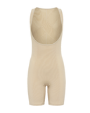 Gemsli Beige Open Bust Powermesh Bodysuit with Legs