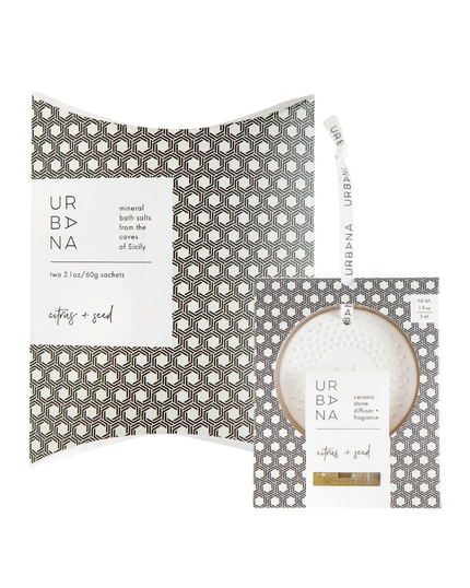 75100CS + 75181CS Citrus + Seed Ceramic Stone Diffuser & Bath Salts Set