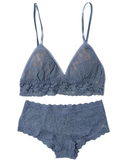 Hanky Panky Tour Guide Blue Padded Bralette + Boyshort