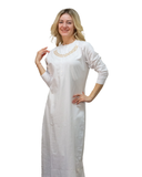 Plush PM Silicon Print White Cotton Nursing Nightgown