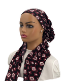 Ahead TT2319-24 Burgundy Geometric Water Color Timeless Fit Pre-Tied Bandanna myselflingerie.com