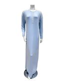 Iora Lingerie 24110AC Sky Blue Lace Shoulders Button Down Modal Nightgown myselflingerie.com