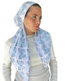 Scarf Bar Sky Blue Butterfly Classic Pre-Tied Bandanna with Full Grip Myselflingerie.com