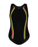 21FL030 Coral/Neon Black Teen Swimsuit No Cups