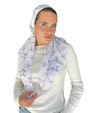 Scarf Bar White Stars Classic Pre-Tied Bandanna with Full Grip Myselflingerie.com