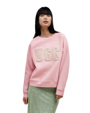 UGG 1123718 Ashen Rose Madeline Fuzzy Logo Crewneck Sweater Myselflingerie.com