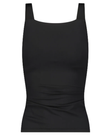 Flamingo 24FLRUCH2Z-BK Black Ruched Soft Cups Tankini Swim Top Myselflingerie.com