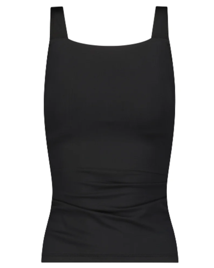 Flamingo 24FLRUCH2Z-BK Black Ruched Soft Cups Tankini Swim Top Myselflingerie.com