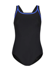 Flamingo 22FL040 Black/Royal Trim Black Teen Bathing Suit Removable Cups myselflingerie.com