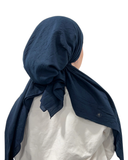 Valeri Navy Bamboo Pre-Tied Bandanna with Full Grip