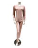 Oh! Zuza M4141 Dusty Pink Swirl Design Lace V Neck Modal Pajamas Set myselflingerie.com